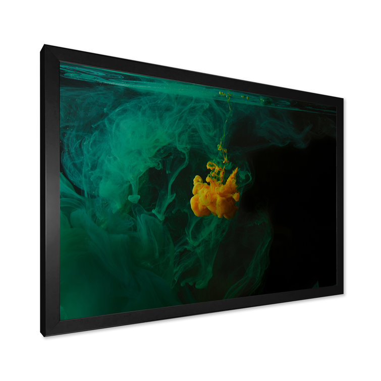 Wrought Studio Black And Green Mixed Liquid Art Modern Canvas Wall
